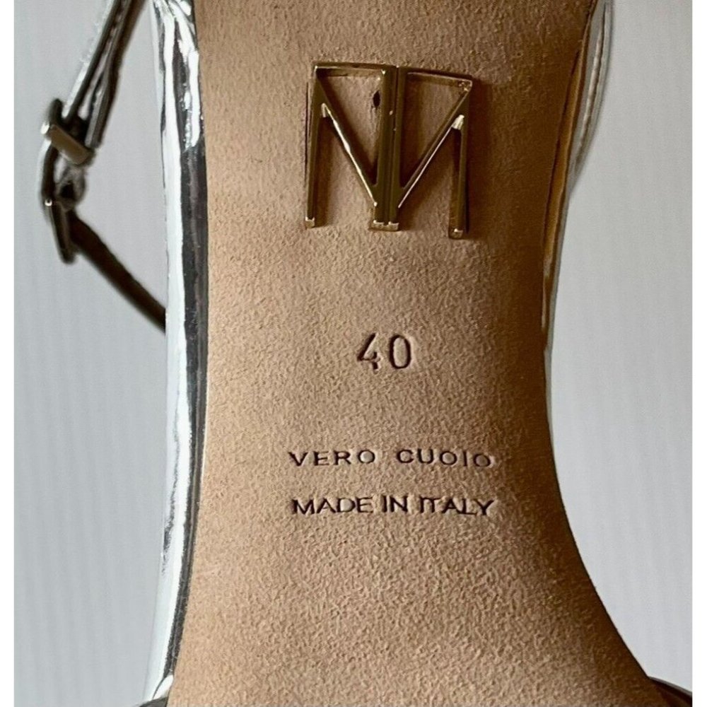 Tamara Mellon Silver "Rendezvous High" Buckle Pumps Heels, Size 40 (IT) 10 (US) - Picture 9 of 11